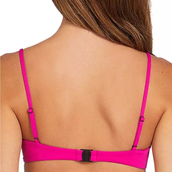 NWT Volcom Simply Seam Croplette Swim Top Fuschia Small - Picture 2 of 6